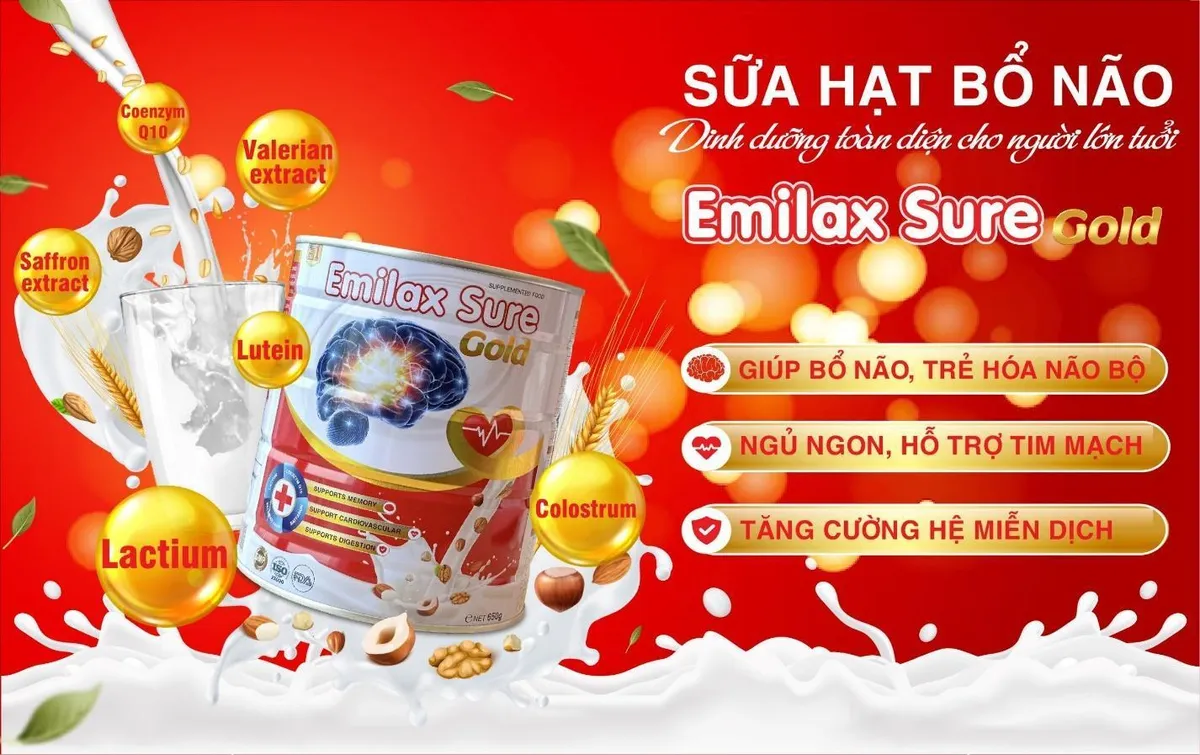 Sữa Hạt Bổ Não Emilax Sure  - Sữa bổ não dành cho người lớn tuổi - Ảnh 2.