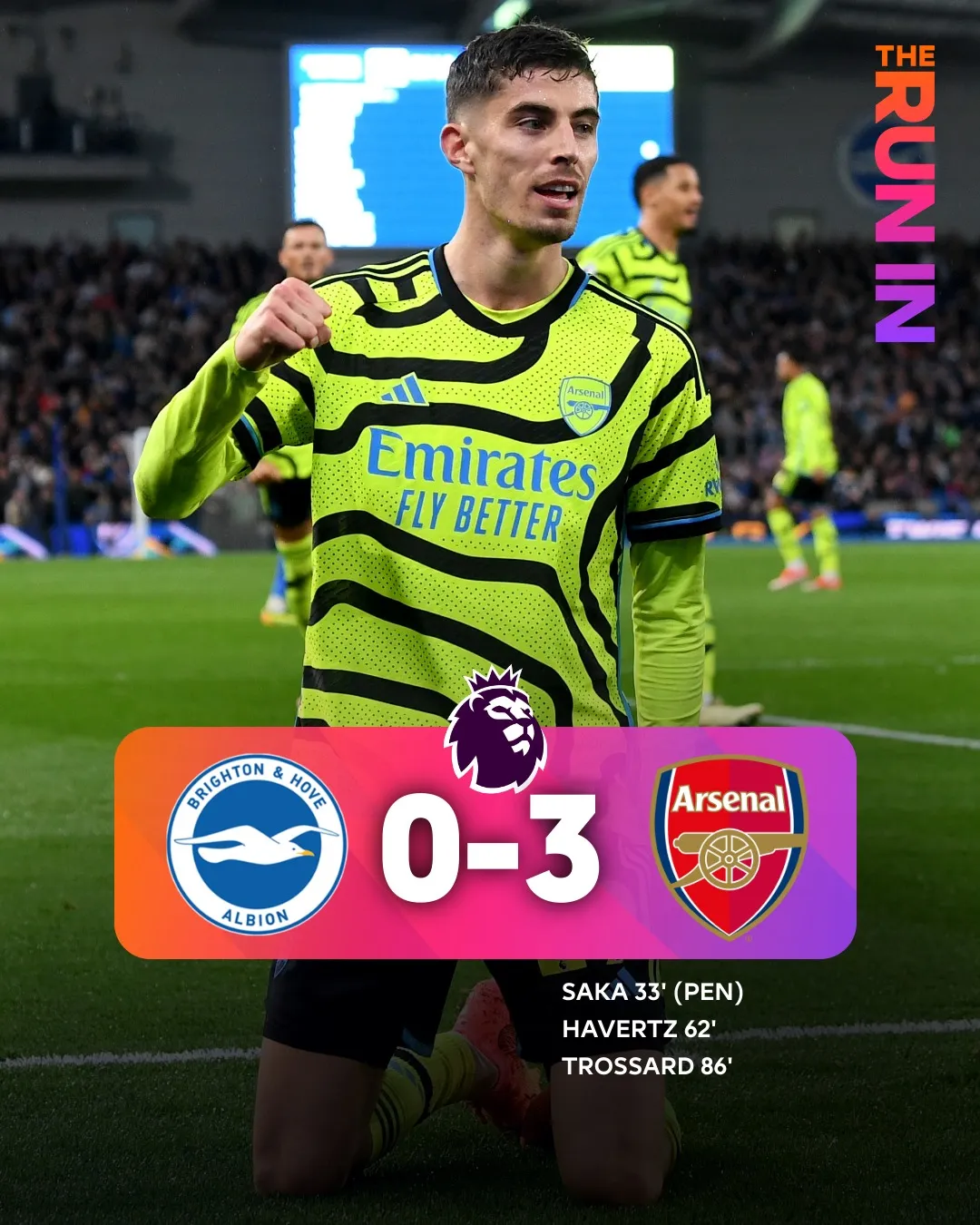 Hạ gục Brighton, Arsenal tạm vươn lên đỉnh Ngoại hạng Anh - Ảnh 1. Hạ gục Brighton, Arsenal tạm vươn lên đỉnh Ngoại hạng Anh - Ảnh 1.