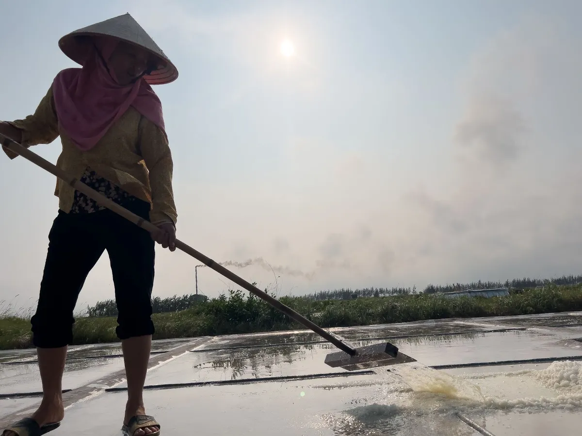 Những người cõng nắng, cõng gió trên cánh đồng muối - Ảnh 14.