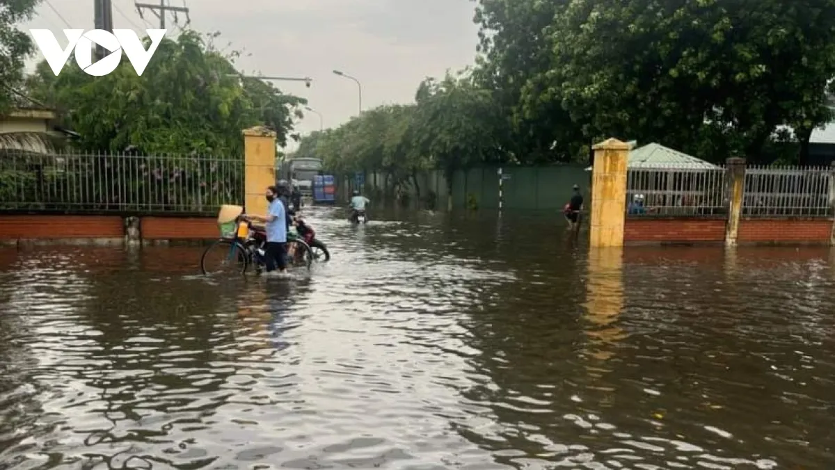 Bến Tre: Mưa lớn kéo dài khiến khu công nghiệp Giao Long chìm trong biển nước - Ảnh 3.