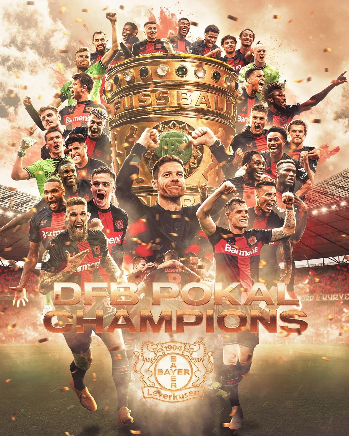Bayer Leverkusen hoàn tất cú đúp danh hiệu quốc nội - Ảnh 1. Bayer Leverkusen hoàn tất cú đúp danh hiệu quốc nội - Ảnh 1.