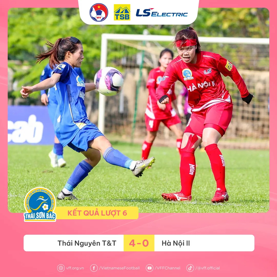 Lượt 6 giải bóng đá Nữ VĐQG – Cúp Thái Sơn Bắc 2024: Thái Nguyên T&T thắng đậm Hà Nội II - Ảnh 5. Lượt 6 giải bóng đá Nữ VĐQG – Cúp Thái Sơn Bắc 2024: Thái Nguyên T&T thắng đậm Hà Nội II - Ảnh 5.