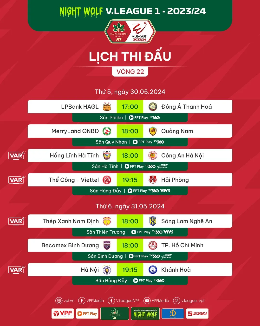 Trước vòng 22 Night Wolf V.League 2023-24: Kịch tính cao độ! - Ảnh 1.