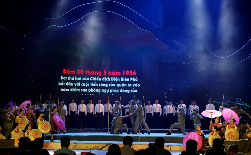 Điện Biên: Tổng duyệt cầu truyền hình “Dưới lá cờ Quyết thắng” - Ảnh 1. Điện Biên: Tổng duyệt cầu truyền hình “Dưới lá cờ Quyết thắng” - Ảnh 1.