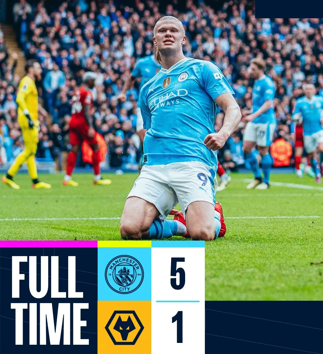 Erling Haaland lập poker, Man City thắng hủy diệt trước Wolves - Ảnh 1.