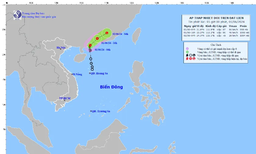 Bão số 1 suy yếu thành áp thấp nhiệt đới - Ảnh 1.