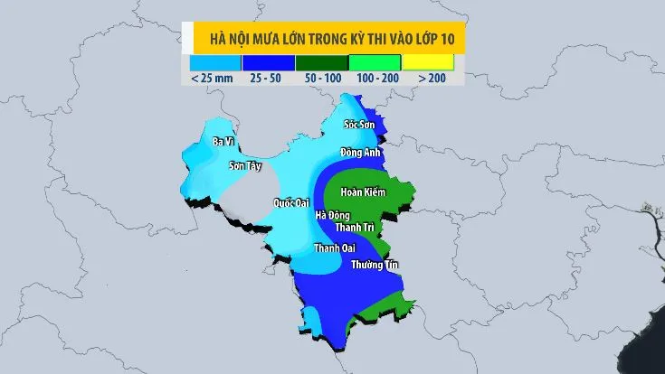 Hà Nội khả năng mưa lớn trong kỳ thi vào lớp 10 - Ảnh 1.
