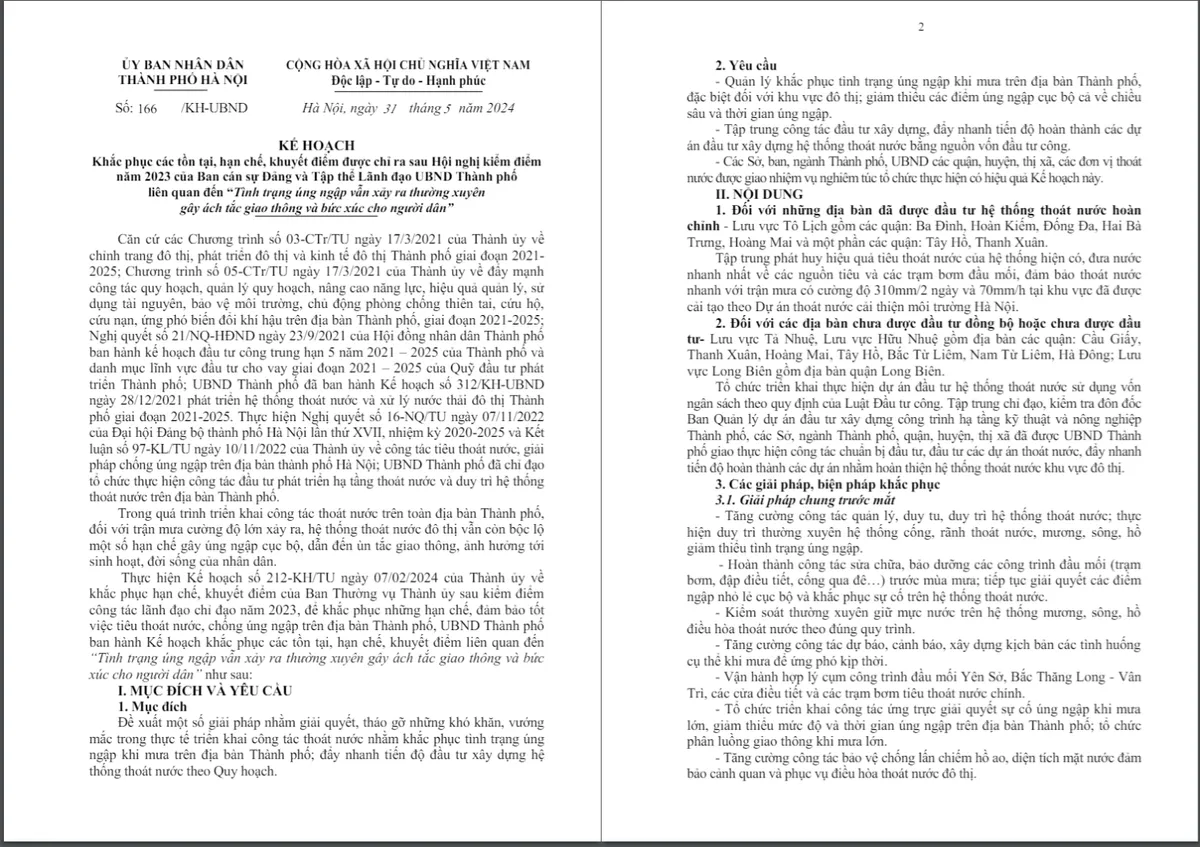 H&agrave; Nội với nỗi lo ngập lụt m&ugrave;a mưa (Kỳ 3): T&igrave;m lời giải với Kế hoạch 166 - Ảnh 1.