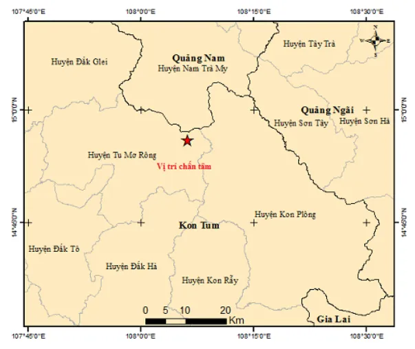 Xảy ra 2 trận động đất tại Kon Tum - Ảnh 1.