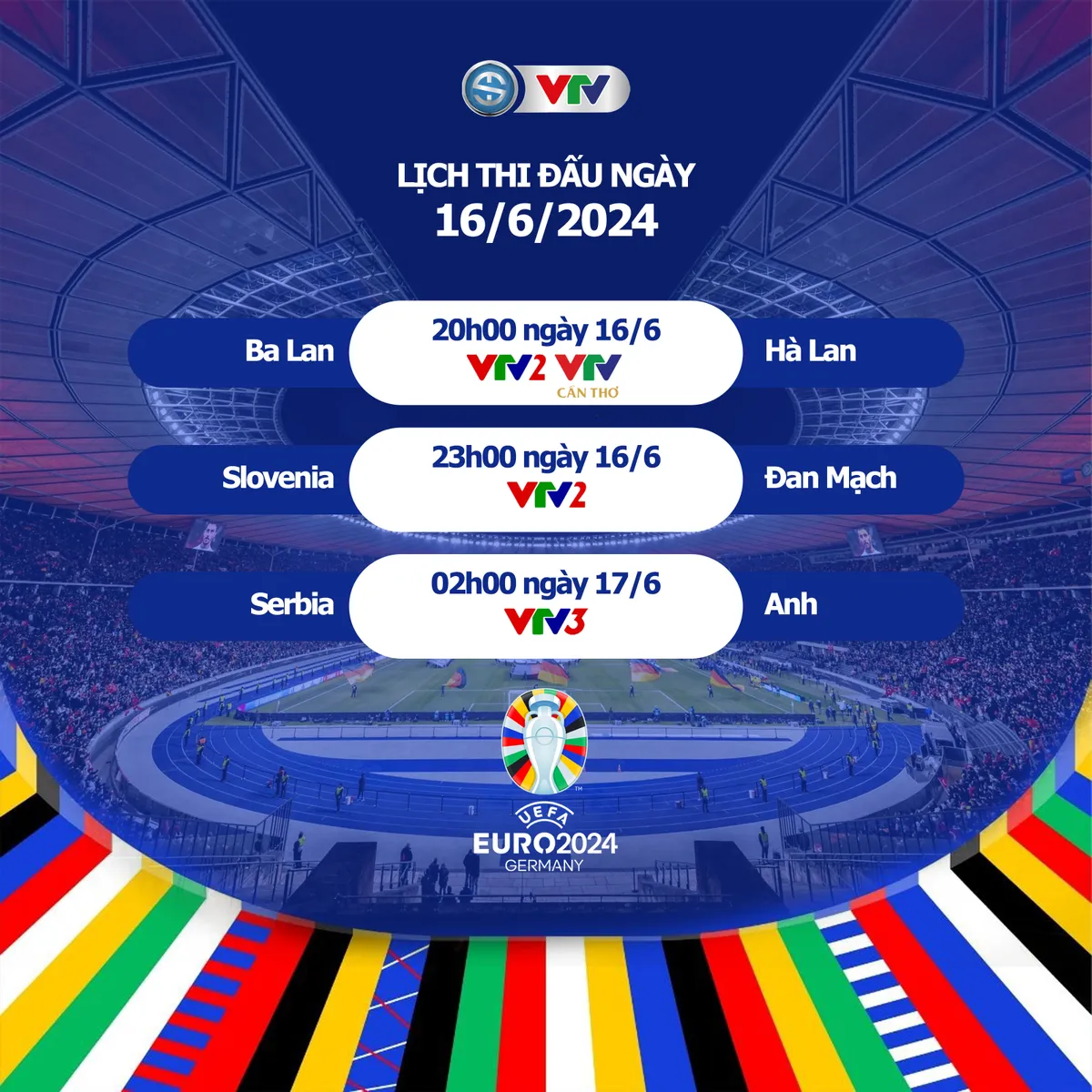 Lịch thi đấu và trực tiếp EURO 2024 ngày 16/6 trên VTV | Tâm điểm Serbia vs Anh - Ảnh 1. Lịch thi đấu và trực tiếp EURO 2024 ngày 16/6 trên VTV | Tâm điểm Serbia vs Anh - Ảnh 1.