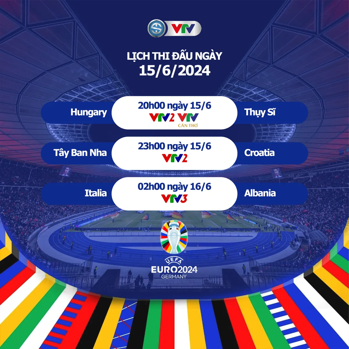 Lịch thi đấu và trực tiếp EURO 2024 ngày 15/6 trên VTV | Tâm điểm Tây Ban Nha vs Croatia - Ảnh 1. Lịch thi đấu và trực tiếp EURO 2024 ngày 15/6 trên VTV | Tâm điểm Tây Ban Nha vs Croatia - Ảnh 1.
