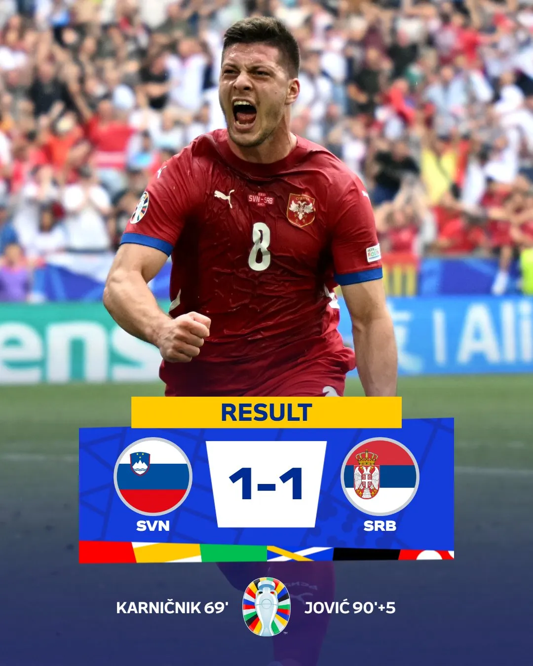 EURO 2024 | Slovenia 1-1 Serbia: Chia điểm đầy kịch tính! - Ảnh 1.