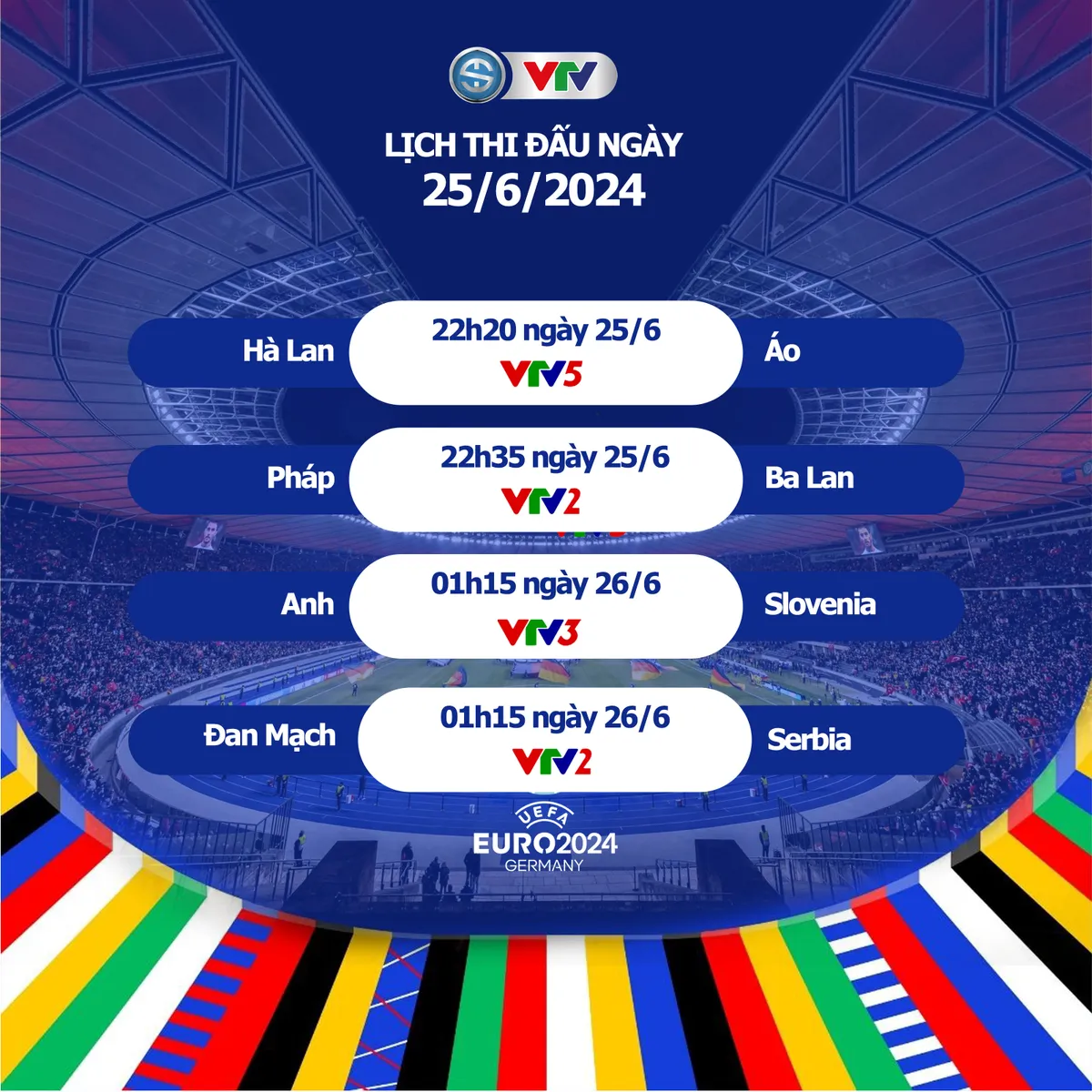 Lịch thi đấu và trực tiếp Euro 2024 hôm nay trên VTV: Chờ màn trình diễn của Pháp, Hà Lan - Ảnh 1. Lịch thi đấu và trực tiếp Euro 2024 hôm nay trên VTV: Chờ màn trình diễn của Pháp, Hà Lan - Ảnh 1.