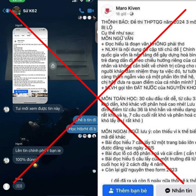 Bộ Công an đang xác minh đối tượng đăng thông tin sai sự thật về việc lộ đề thi tốt nghiệp THPT 2024 - Ảnh 1.