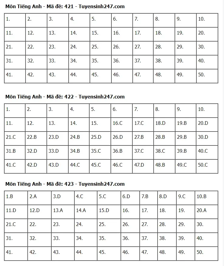 Gợi ý đáp án môn Tiếng Anh tốt nghiệp THPT 2024 - Ảnh 2.