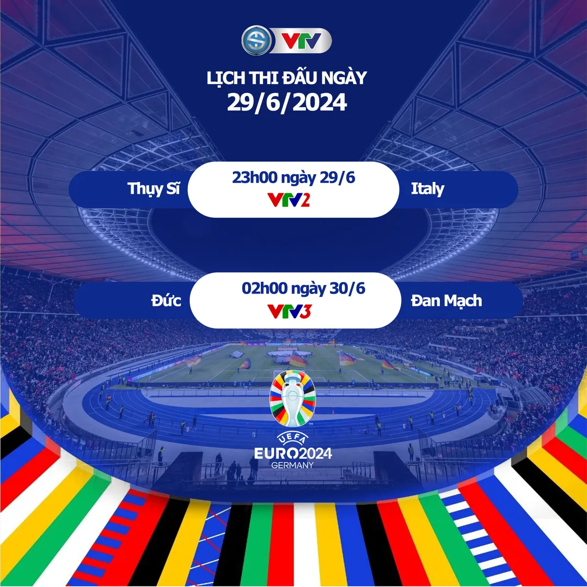 Lịch thi đấu và trực tiếp EURO 2024 hôm nay trên VTV: Italy vs Thụy Sĩ, Đức chạm trán Đan Mạch - Ảnh 1. Lịch thi đấu và trực tiếp EURO 2024 hôm nay trên VTV: Italy vs Thụy Sĩ, Đức chạm trán Đan Mạch - Ảnh 1.