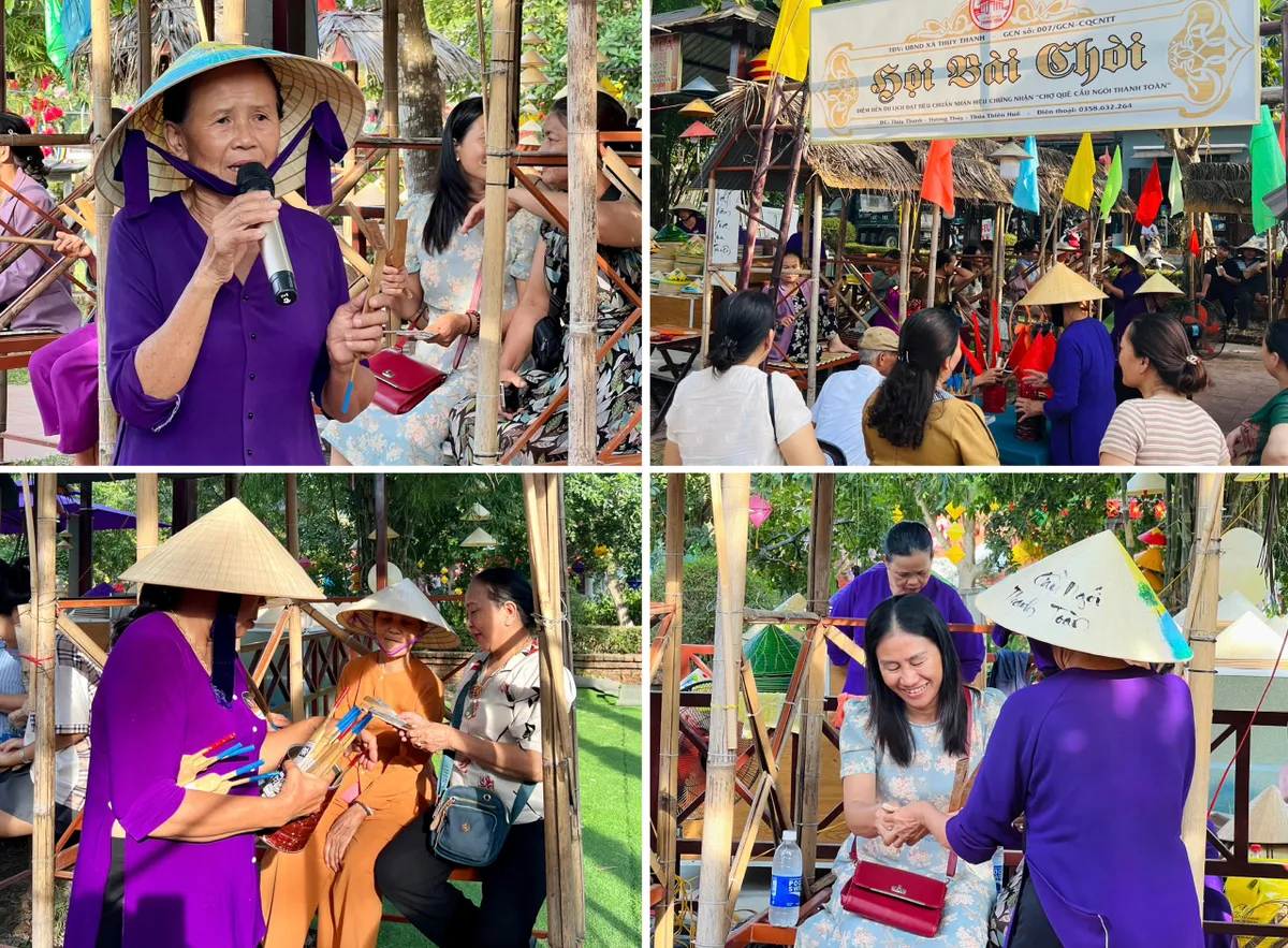 Nhộn nhịp hội bài chòi, đua ghe câu tại Di tích Cầu ngói Thanh Toàn, Huế - Ảnh 7.