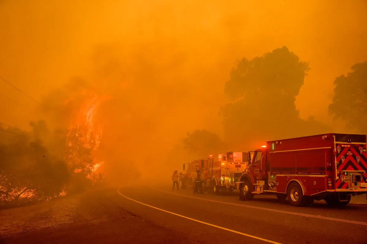 Trận cháy rừng Thompson ở Bắc California buộc hàng nghìn cư dân phải sơ tán - Ảnh 1.