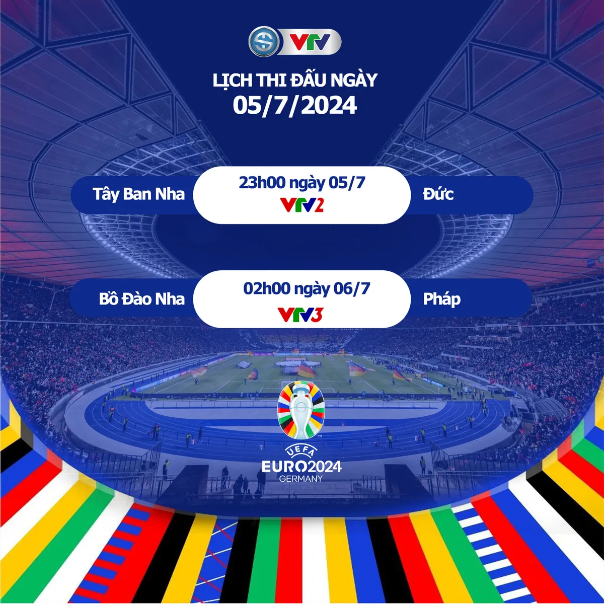 Lịch thi đấu và trực tiếp Euro 2024 hôm nay trên VTV: Đức gặp Tây Ban Nha, Pháp đối đầu Bồ Đào Nha - Ảnh 1. Lịch thi đấu và trực tiếp Euro 2024 hôm nay trên VTV: Đức gặp Tây Ban Nha, Pháp đối đầu Bồ Đào Nha - Ảnh 1.