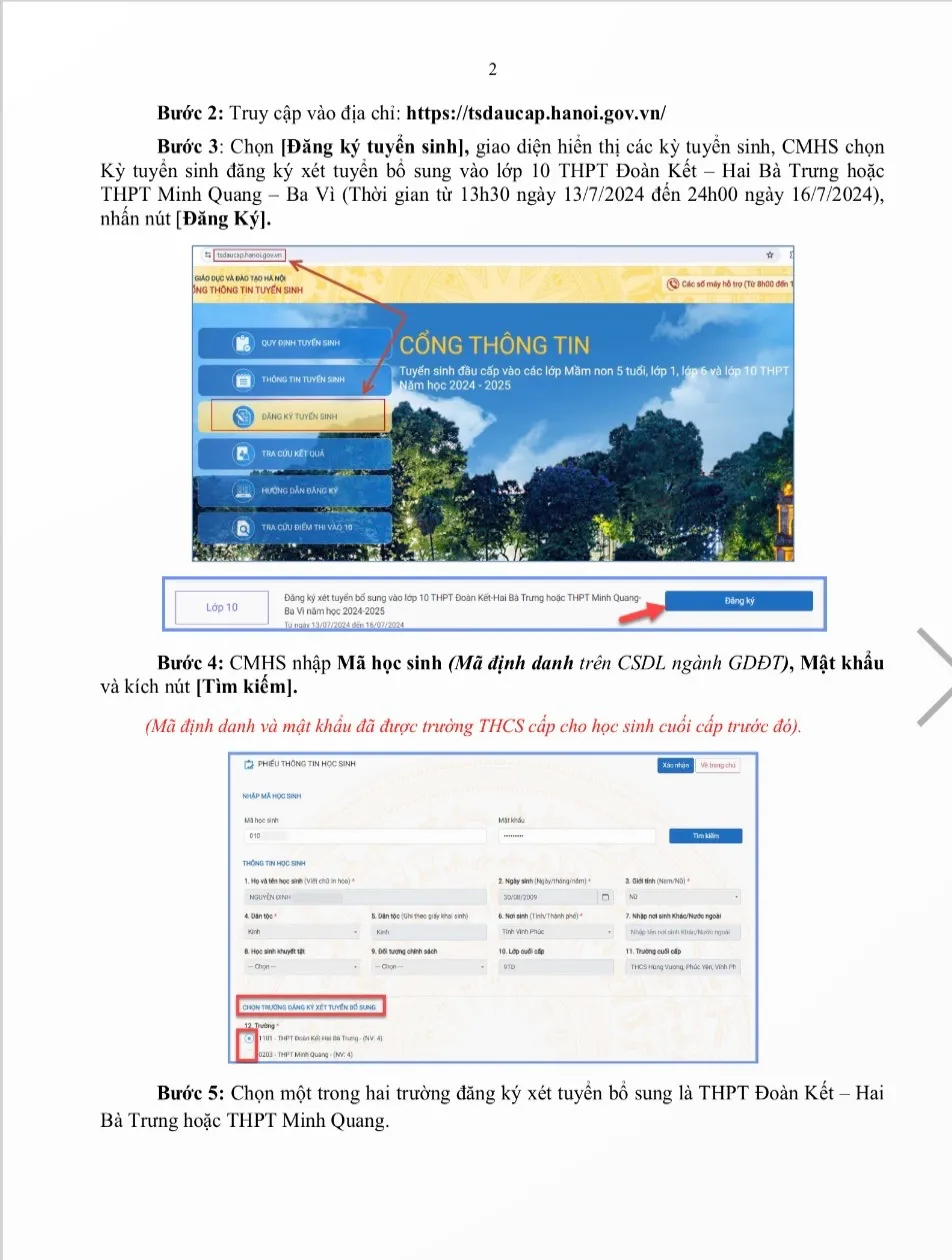 Hướng dẫn làm thủ tục nhập học cho học sinh lớp 10 Hà Nội - Ảnh 3.