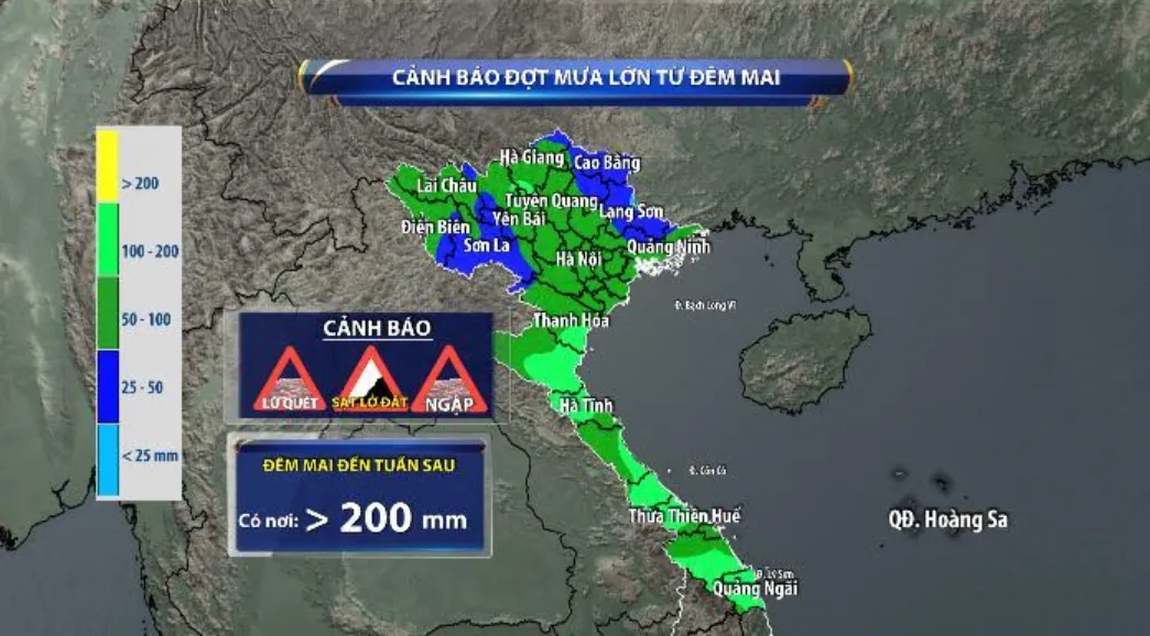 Bắc Bộ, Trung Bộ sắp bước vào đợt mưa lớn diện rộng - Ảnh 1.