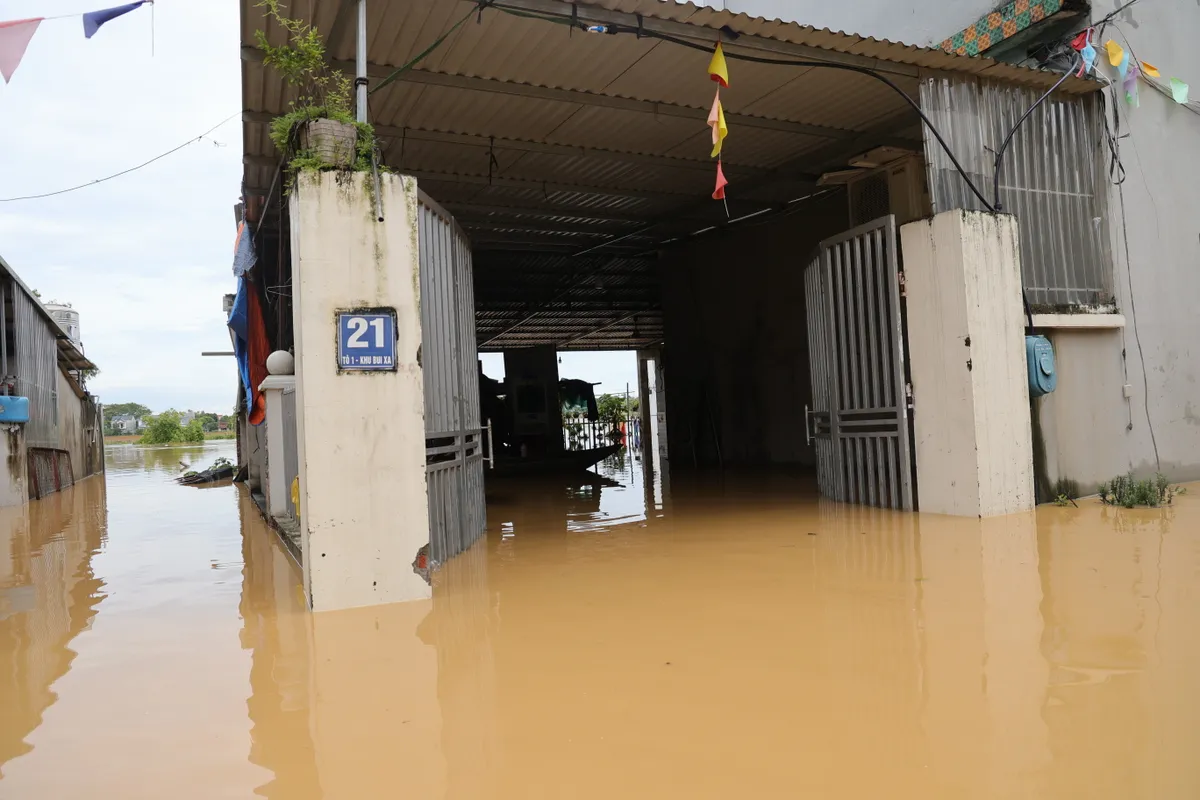 Hà Nội: Người dân thôn Bùi Xá di chuyển bằng thuyền do ngập - Ảnh 19.