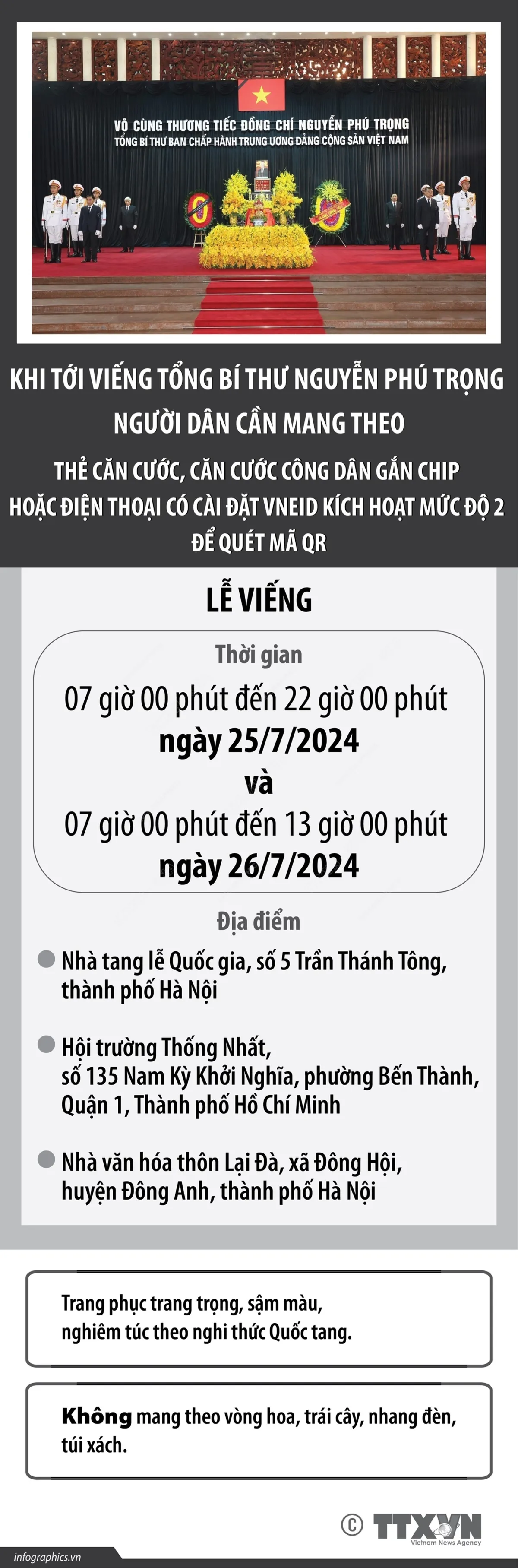 Nhân dân bắt đầu vào viếng Tổng Bí thư Nguyễn Phú Trọng từ 18 giờ hôm nay - Ảnh 1.