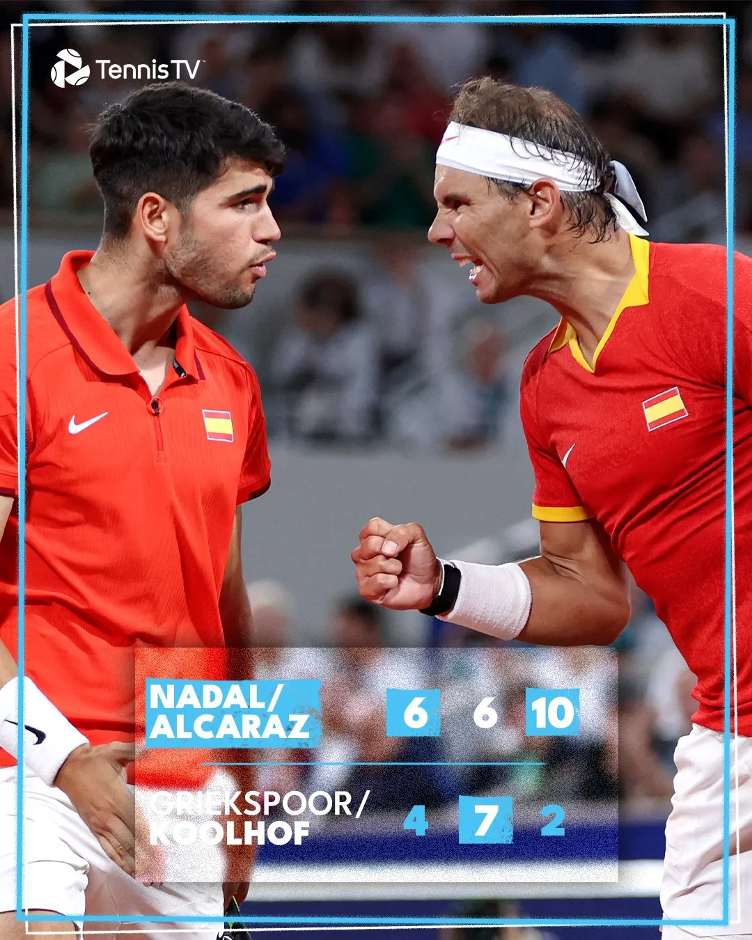 Rafael Nadal và Carlos Alcaraz vào tứ kết đôi nam tại Olympic Paris - Ảnh 1. Rafael Nadal và Carlos Alcaraz vào tứ kết đôi nam tại Olympic Paris - Ảnh 1.