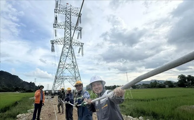 Thanh Hóa: Nước rút trên công trường thi công đường dây 500kV mạch 3 - Ảnh 1.