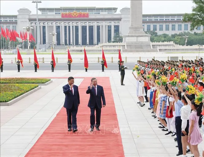 Lễ đón Tổng Bí thư, Chủ tịch nước Tô Lâm và Phu nhân thăm cấp Nhà nước tới Trung Quốc - Ảnh 5.