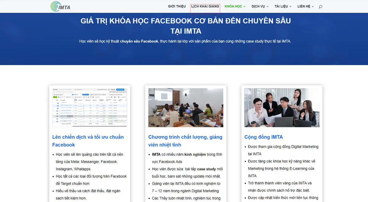 Kh&aacute;m ph&aacute; kho&aacute; học quảng c&aacute;o Facebook Ads chuy&ecirc;n nghiệp tại IMTA - Ảnh 3.
