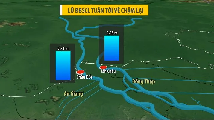 Lũ đồng bằng sông Cửu Long tuần tới về chậm lại - Ảnh 2.