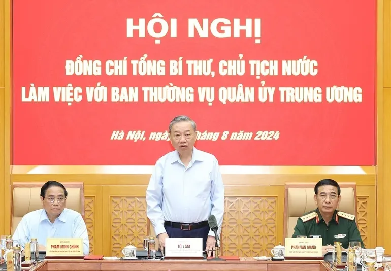 Tổng Bí thư, Chủ tịch nước Tô Lâm làm việc với Ban Thường vụ Quân ủy Trung ương - Ảnh 3.