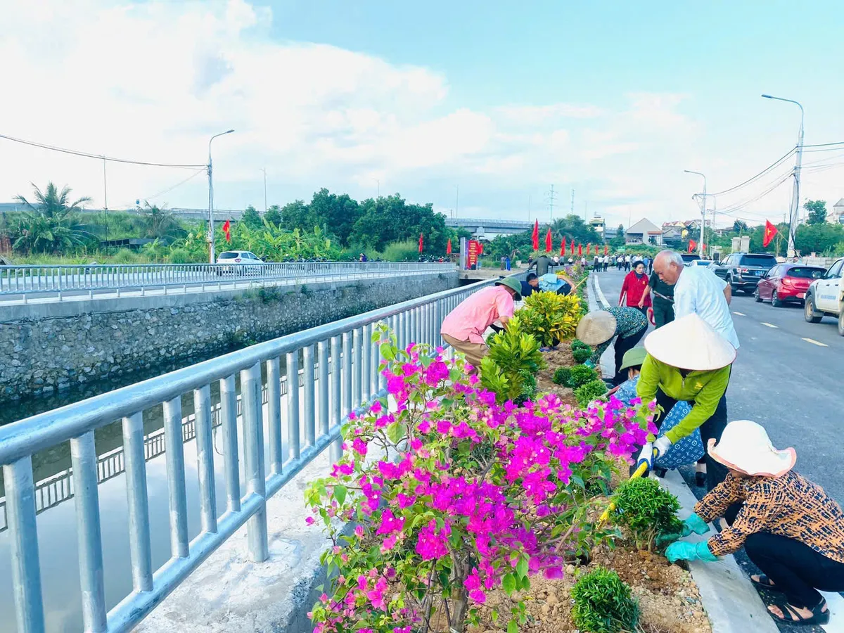 Quảng Ninh: Nhân dân hưởng ứng cùng nhau trồng hàng chục đường hoa dịp Quốc khánh mùng 2/9 - Ảnh 1.