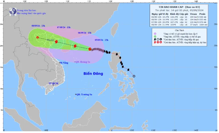 Đề nghị Trung Quốc và Philippines hỗ trợ tàu thuyền Việt Nam trú tránh trước bão số 3 - Ảnh 1.