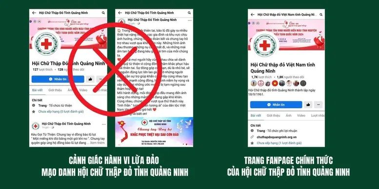 Fanpage mạo danh Hội Chữ thập đỏ Quảng Ninh kêu gọi ủng hộ dân vùng bão - Ảnh 1.