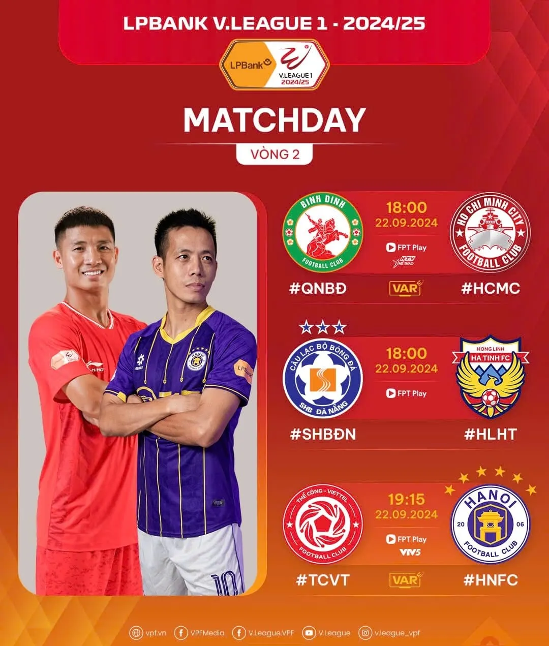 Lịch thi đấu v&agrave; trực tiếp V.League h&ocirc;m nay 22/9: T&acirc;m điểm derby tr&ecirc;n s&acirc;n Mỹ Đ&igrave;nh - Ảnh 1.