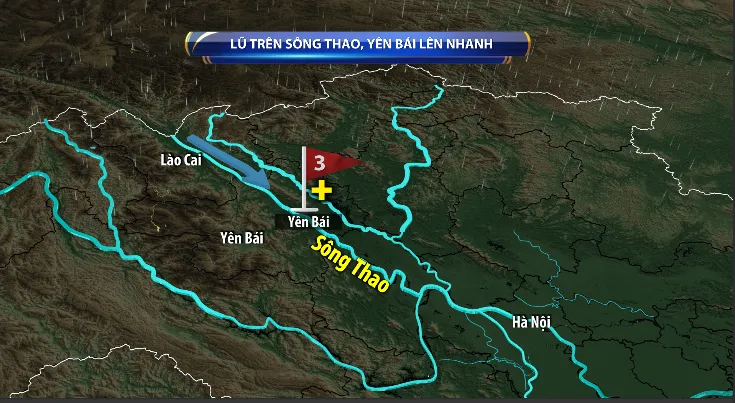 Lũ sông Thao dâng nhanh, Yên Bái cảnh báo ngập lụt diện rộng - Ảnh 1.