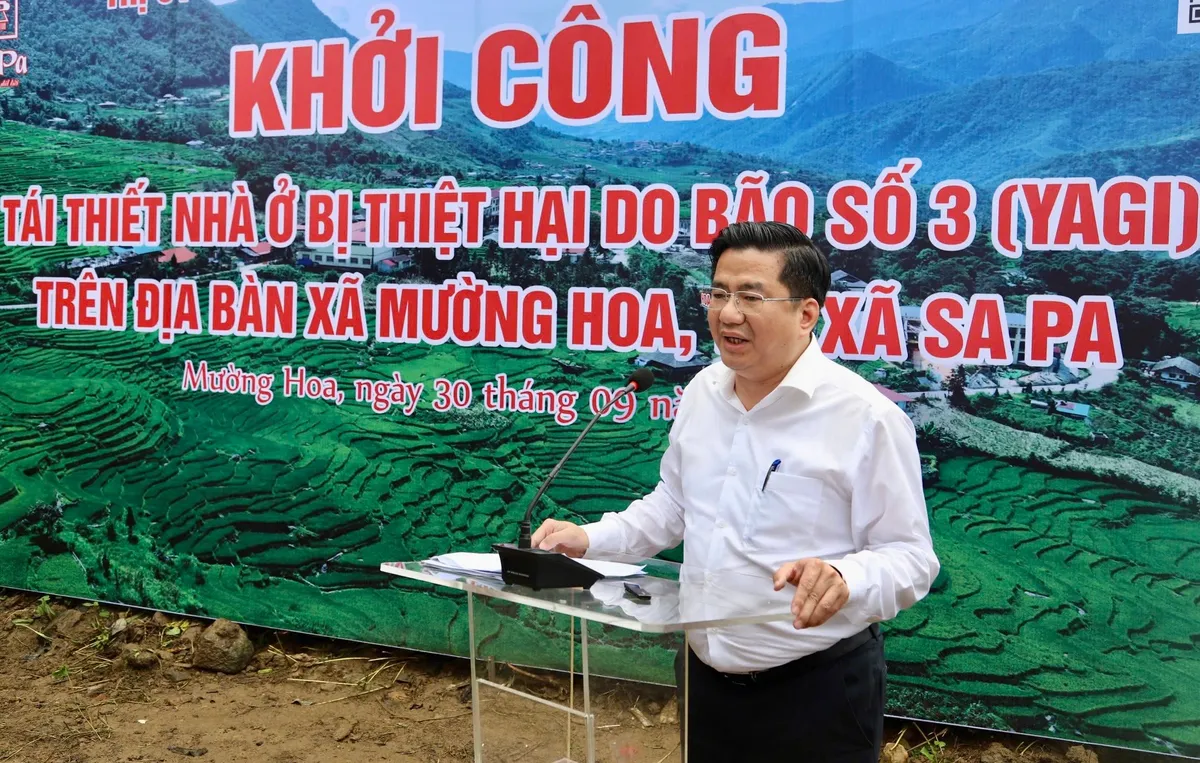 Khởi công tái thiết nhà ở vùng lũ tại xã Mường Hoa (Sa Pa) - Ảnh 1.