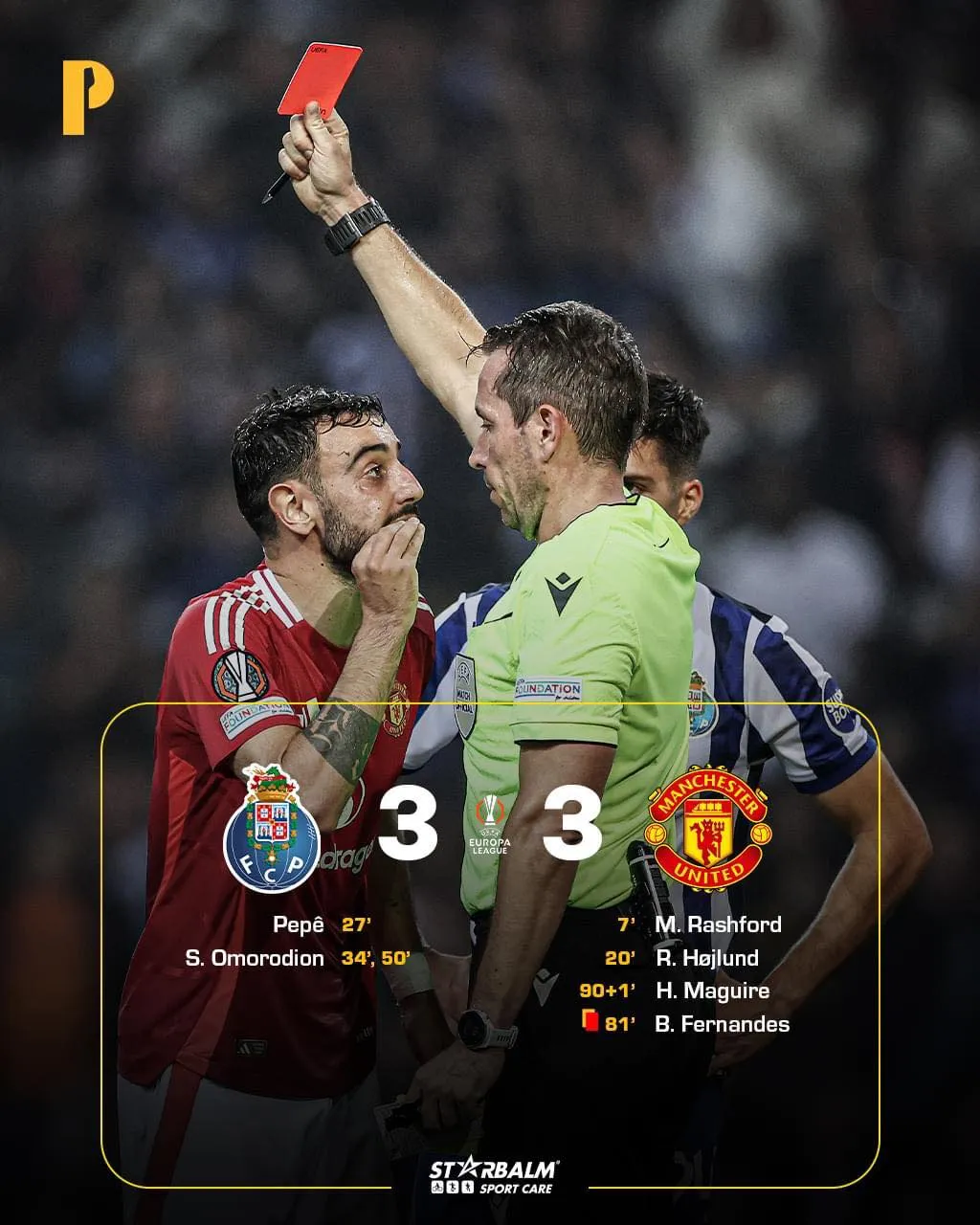 Europa League: Bruno lại bị đuổi, Man Utd thoát thua phút cuối - Ảnh 1. Europa League: Bruno lại bị đuổi, Man Utd thoát thua phút cuối - Ảnh 1.
