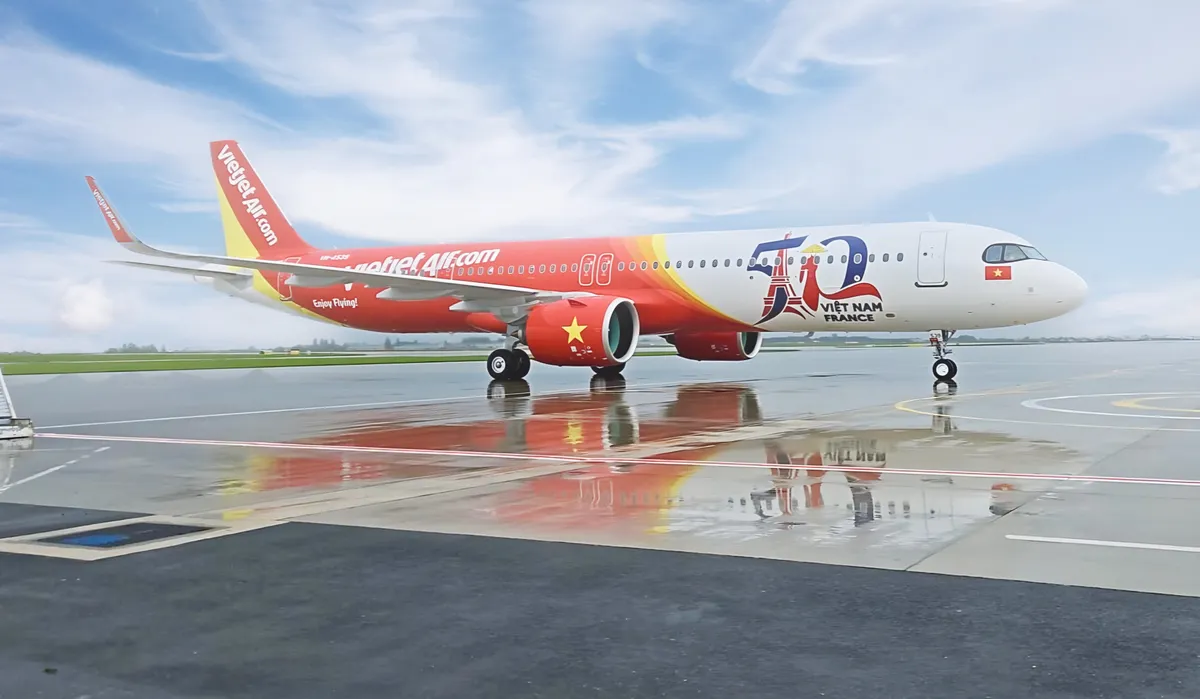 Airbus và Vietjet bàn giao tàu bay mới mang hình ảnh kỷ niệm 50 năm quan hệ ngoại giao Việt Nam - Pháp - Ảnh 5.