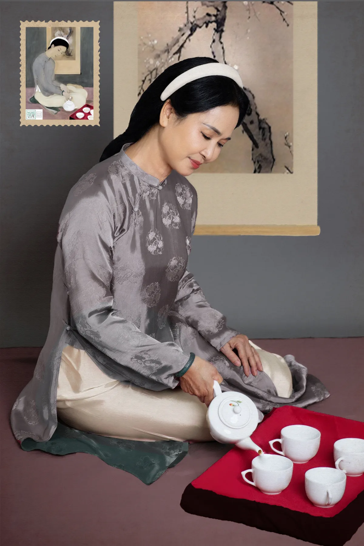 NSND Lan Hương hóa thân làm phụ nữ trong tranh - Ảnh 3.