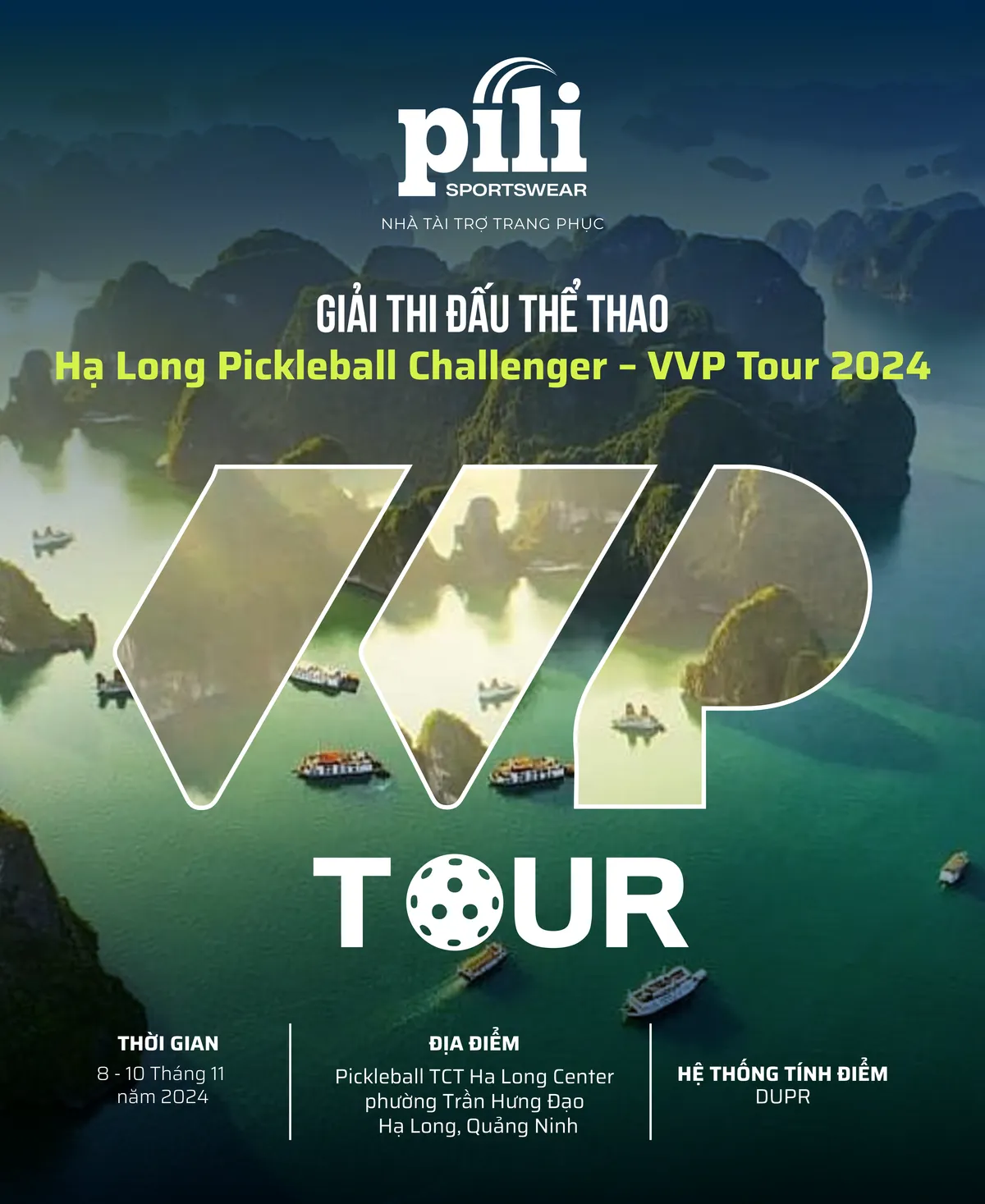 PILI Sportswear: Nh&agrave; t&agrave;i trợ Bạc của giải đấu Hạ Long Pickleball Challenger 2024 - VVP Tour - Ảnh 2.