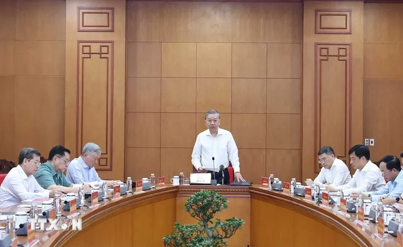 Tổng Bí thư Tô Lâm làm việc với Tiểu ban Văn kiện và Tiểu ban Điều lệ Đảng - Ảnh 1.