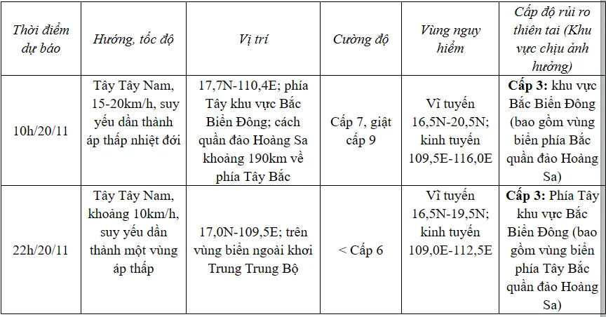 Bão số 9 tiếp tục suy yếu, cách quần đảo Hoàng Sa khoảng 300 km - Ảnh 1.