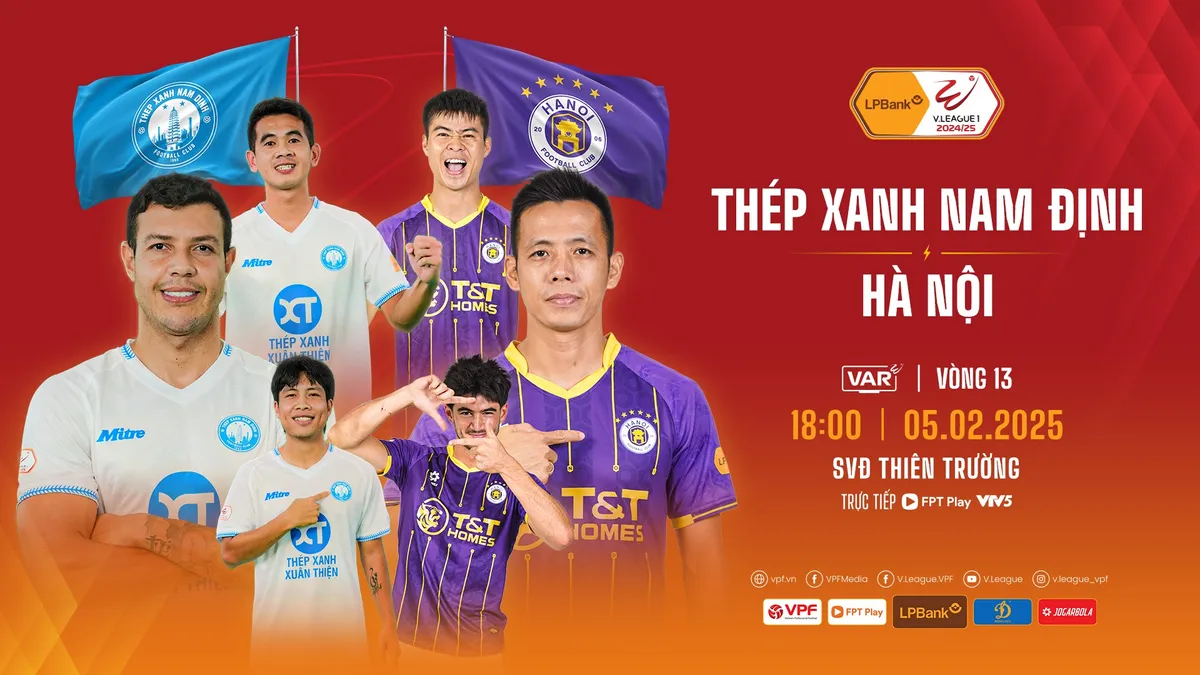 Lịch thi đấu và trực tiếp V.League hôm nay (05/2) | Thép Xanh Nam Định tiếp đón CLB Hà Nội - Ảnh 1.