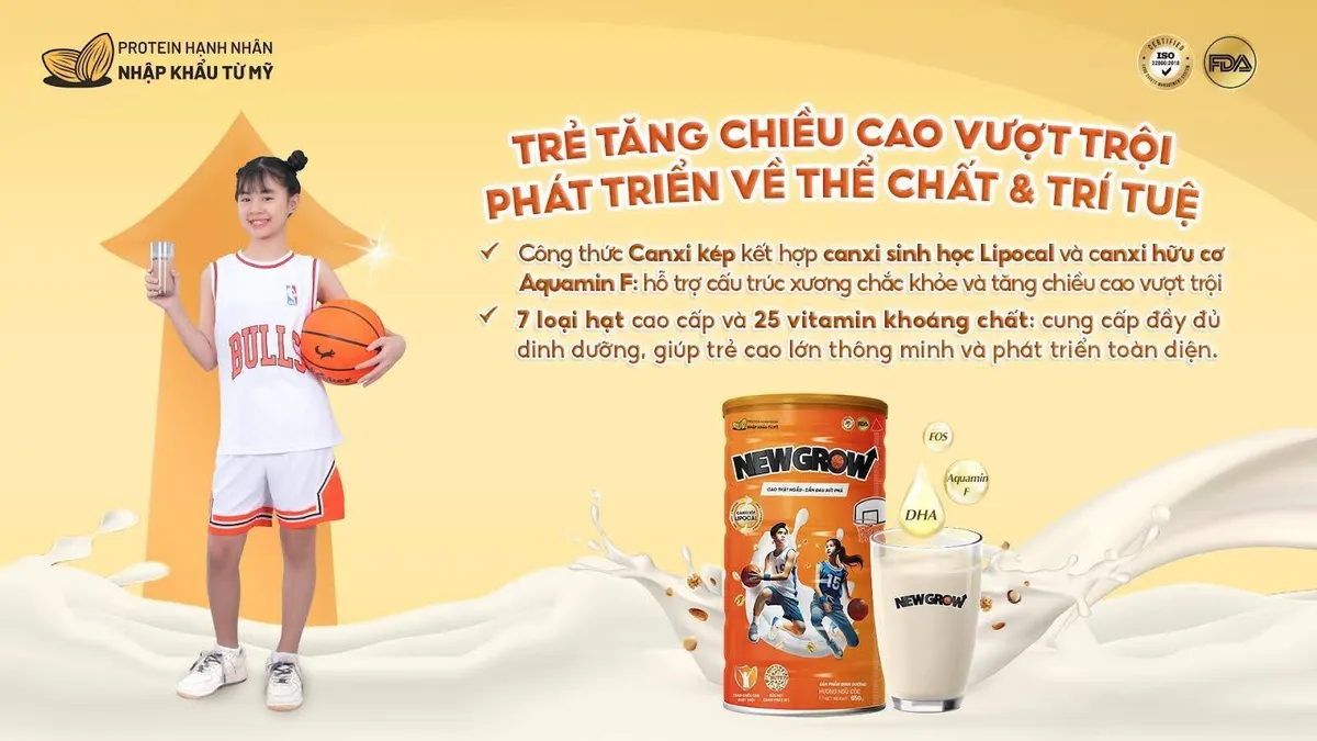 Ra mắt NewGrow - Sữa hạt chuy&ecirc;n biệt gi&uacute;p trẻ tăng chiều cao vượt trội sau 8 tuần - Ảnh 2.