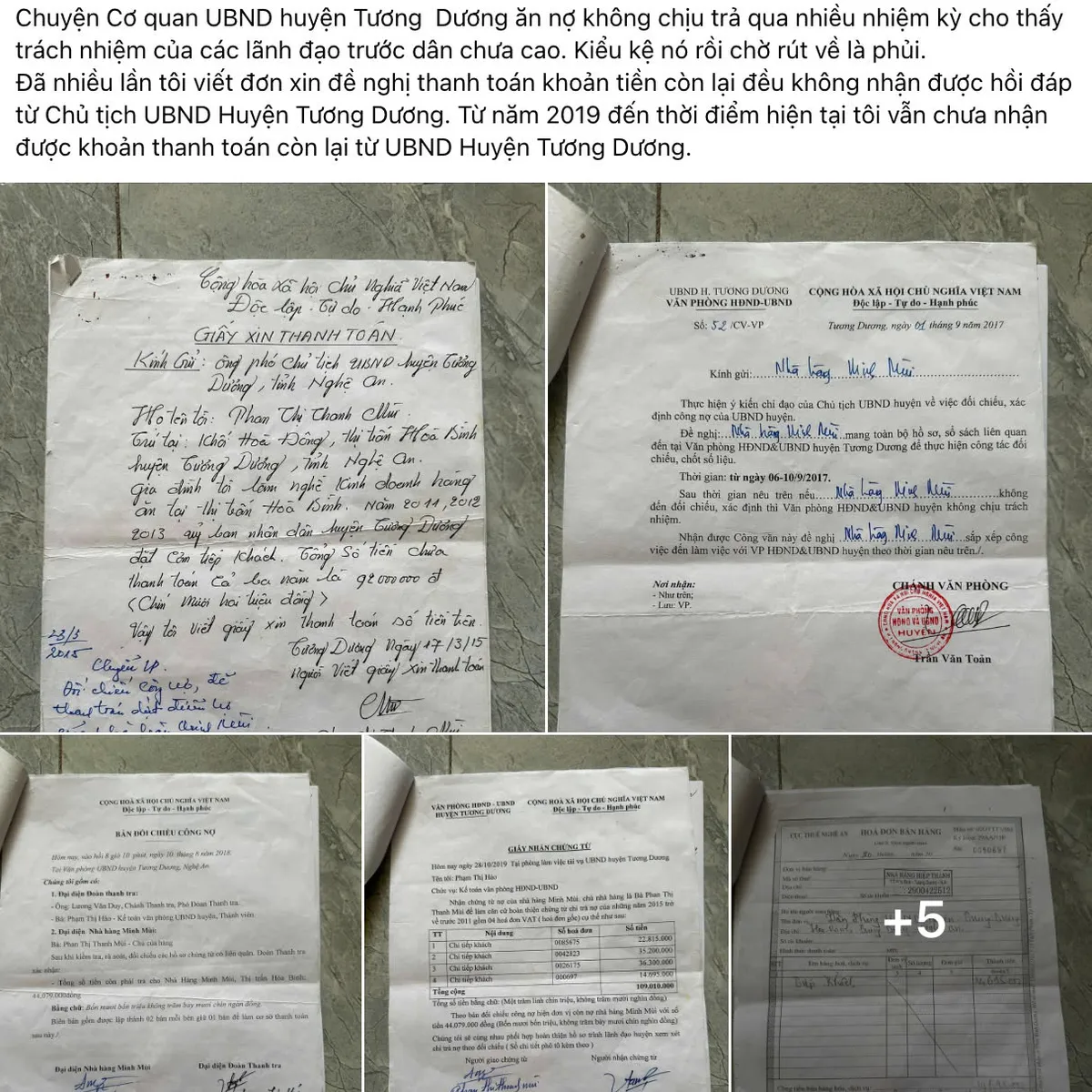 Vụ nhà hàng tố văn phòng huyện nợ “tiền tiếp khách” tại Nghệ An: UBND huyện đã thanh toán nợ - Ảnh 1. Vụ nhà hàng tố văn phòng huyện nợ “tiền tiếp khách” tại Nghệ An: UBND huyện đã thanh toán nợ - Ảnh 1.