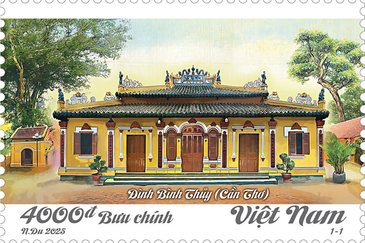 Không gian kiến trúc của đình Bình Thủy (Cần Thơ) trên tem bưu chính - Ảnh 2.