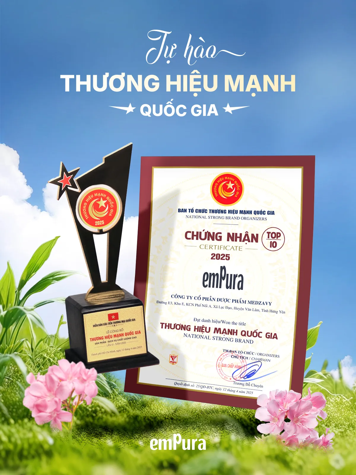 emPura by Medzavy và hành trình chinh phục Top 10 Thương Hiệu Mạnh Quốc Gia 2025 - Ảnh 1.